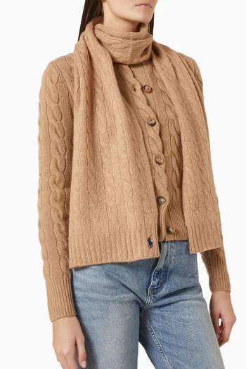 Cable-knit Scarf in Wool Blend