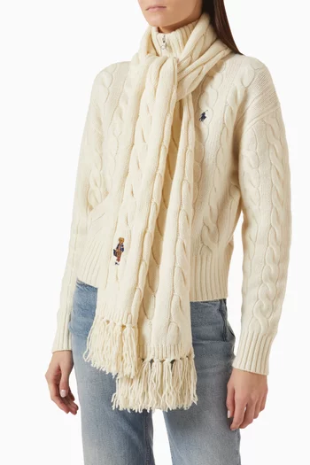 Cable-knit Scarf in Wool Blend