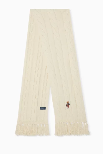 Cable-knit Scarf in Wool Blend