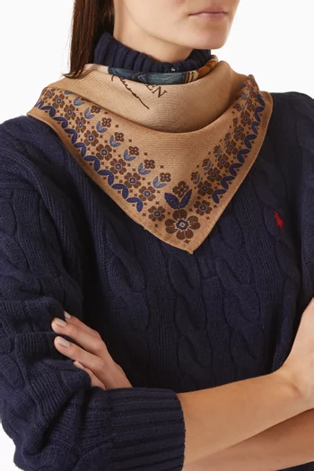Bear Square Scarf in Wool