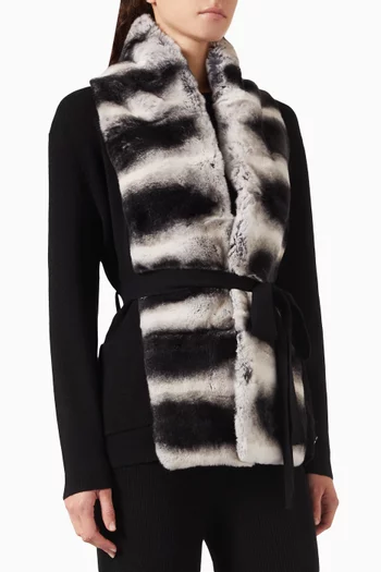 Rex-Rabbit Fur Trim Jacket