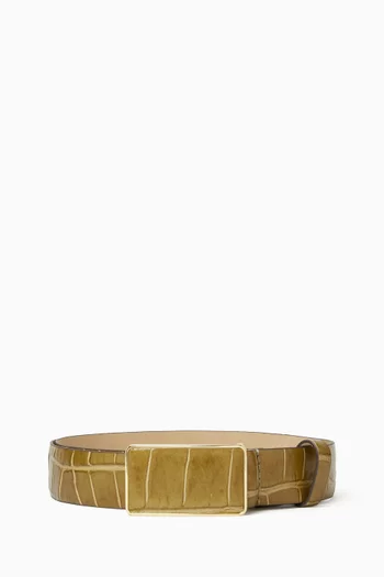 Croc-embossed Belt