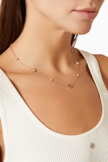 Icon Mother-of-Pearl Necklace in 18kt Gold-plated Steel