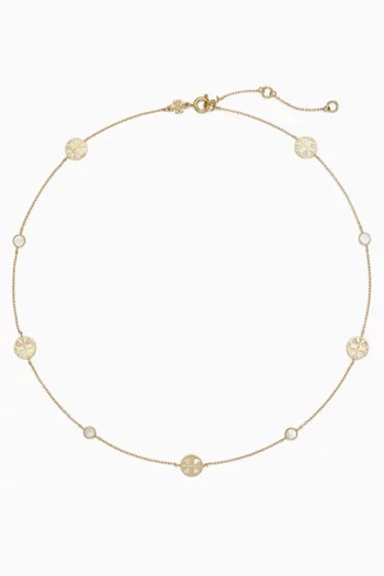 Icon Mother-of-Pearl Necklace in 18kt Gold-plated Steel