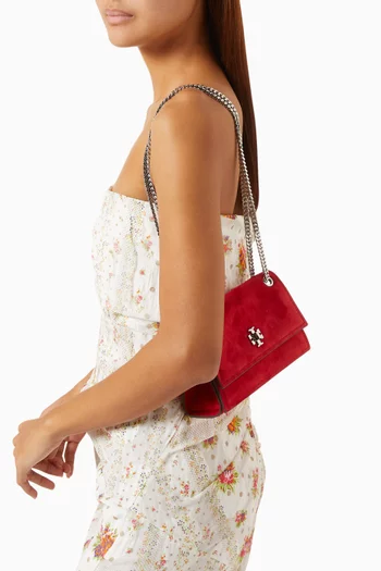 Mini Kira Turnlock Shoulder Bag in Suede
