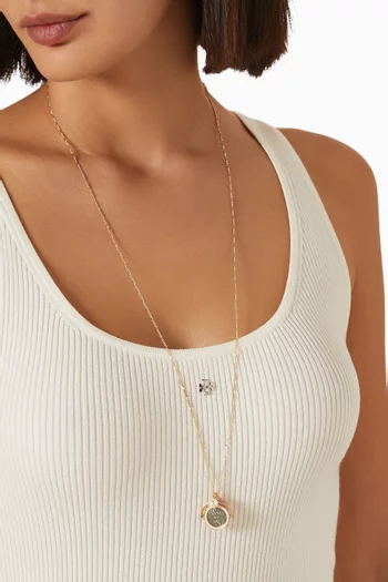 Forget Me Not Pearl Charm Necklace in 18kt Gold-plated Brass