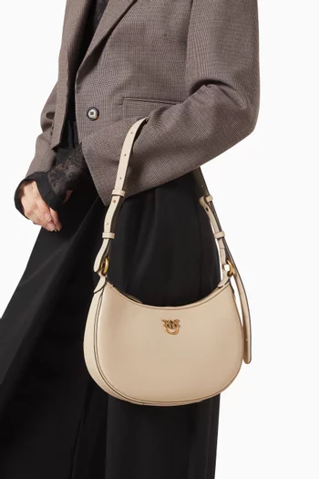 Small Half Moon Shoulder Bag in Leather