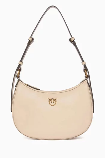 Small Half Moon Shoulder Bag in Leather