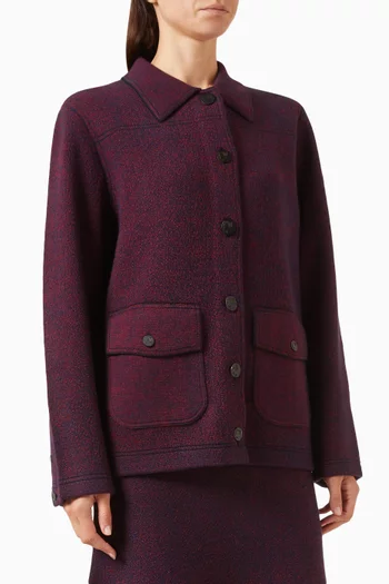 Speckled Camp Jacket in Wool-cashmere