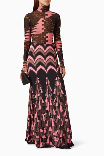 Valdimontone-print Top in Tulle