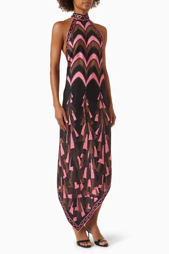 Printed Dress in Silk Twill