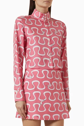 Printed Shirt in Silk Twill