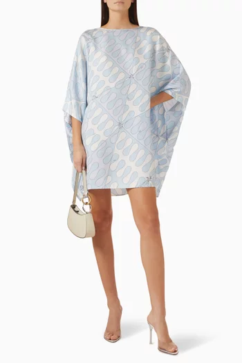 Printed Kaftan in Silk Twill