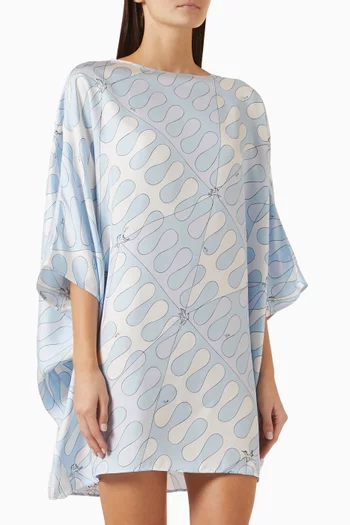 Printed Kaftan in Silk Twill