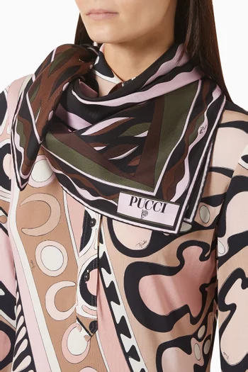 Printed Scarf in Silk Twill