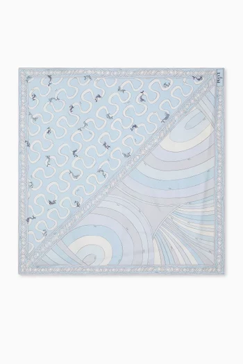 Printed Scarf in Silk Twill