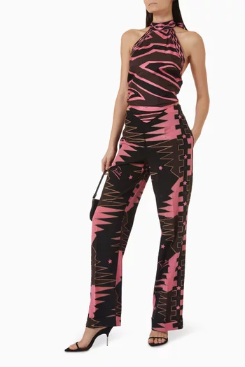 Straight-leg Pants in Crepe de Chine