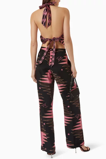 Tie-back Top in Silk Twill