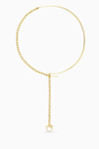 Crystal Gancini Necklace in Brass