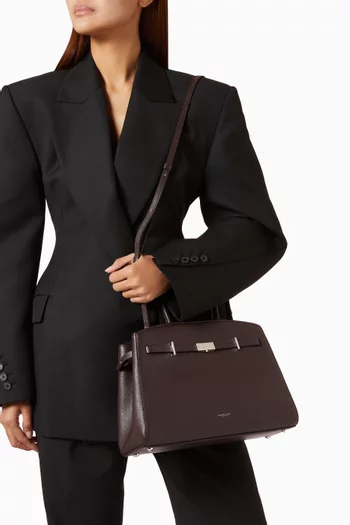 Medium Hudson Top-handle Bag in Grain Leather