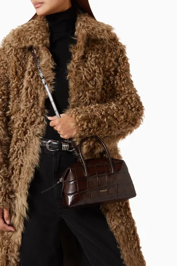 Small Stockholm Top-handle Bag in Croc-effect Embossed Leather