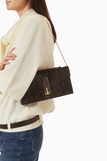 Small Vancouver Clutch in Croc-effect Leather