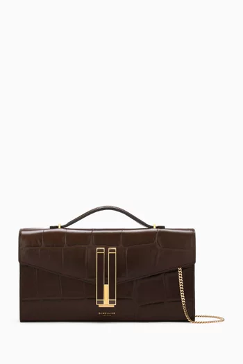 Small Vancouver Clutch in Croc-effect Leather