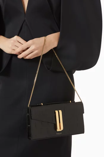 Small Vancouver Clutch in Croc-effect Leather