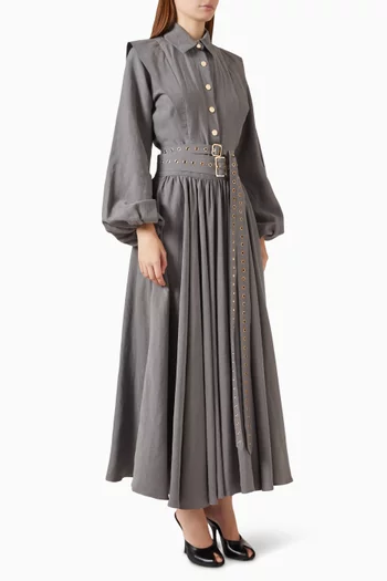 Luche Brick Dress in Linen Blend