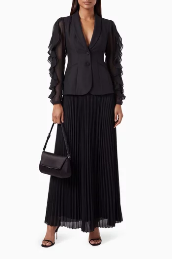 Ruffle Sleeve Shawl-collar Blazer