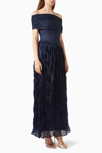 Textured Corset Midi Dress
