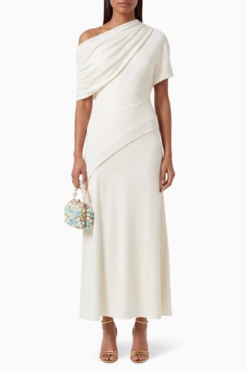 One-shoulder Draped Maxi Dress