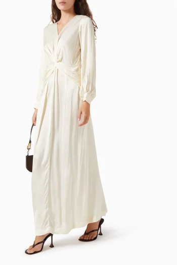 Twist-front Dress in Satin