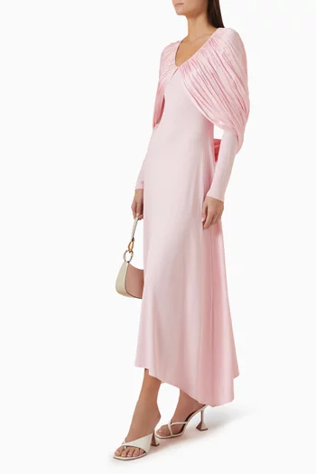 Capelet Dress in Satin & Jersey