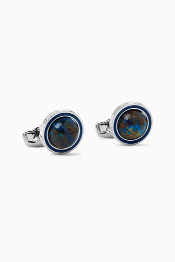 Gyrate Semi-precious Azurite Globe Cage Cufflinks