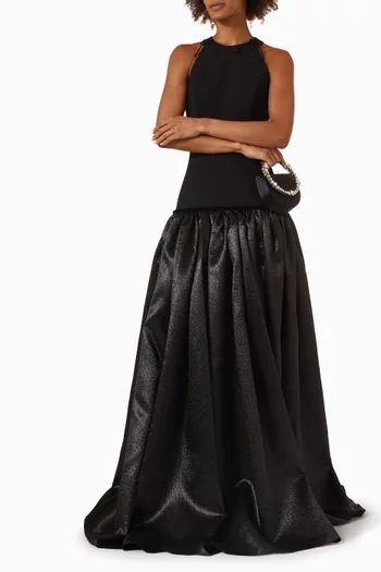 Cosmos Dress in Crepe & Brocade