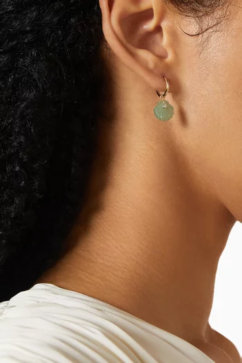 Carved Jade Venus Drop Earrings in 14kt Gold