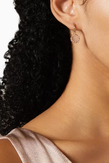 Carved Venus Shell Drop Earrings in in 14kt Gold