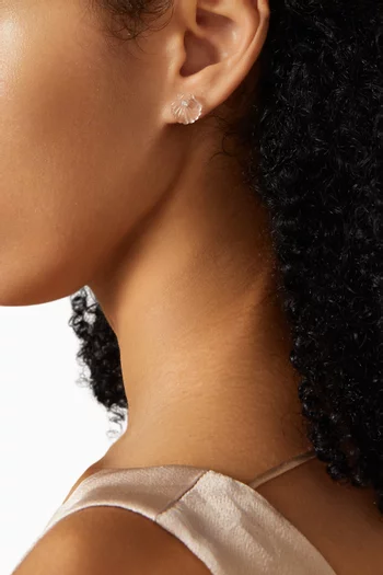 Rose Quartz Venus Shell Stud Earrings in 14kt Gold