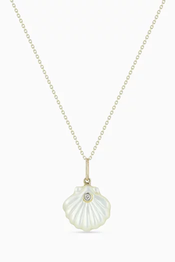 Mother-of-Pearl Venus Shell Necklace in 14kt Gold