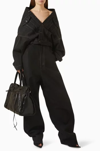 Twisted-seam Barrel Jeans in Japanese Denim