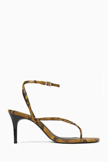 Thong 74 Sandals in Snake-print Leather