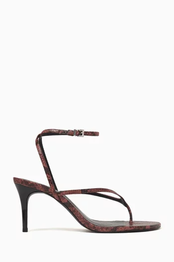 Thong 74 Sandals in Snake-print Leather