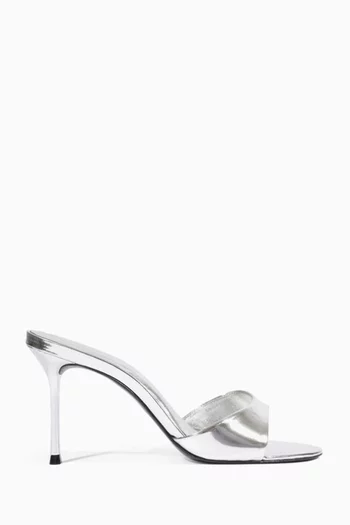 Sally Mule 91 Sandals in Metallic Leather