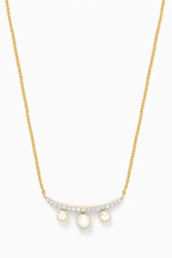 Danah Pearl & Diamond Necklace in 18kt Gold