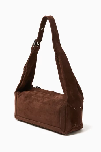 Box East West Medium Shoulder Bag in Suede