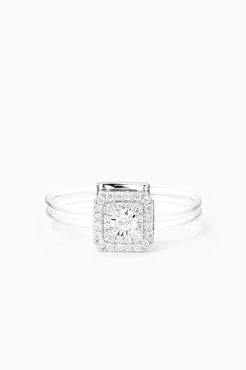 Float Square Diamond Ring in 18kt White Gold