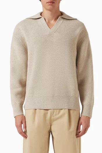 Faustino Open Polo-neck Sweater in Cashmere-blend