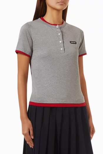 Contrast-trim T-shirt in Jersey