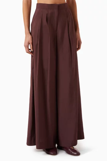 Pleated Wide-leg Pants in Modal-blend